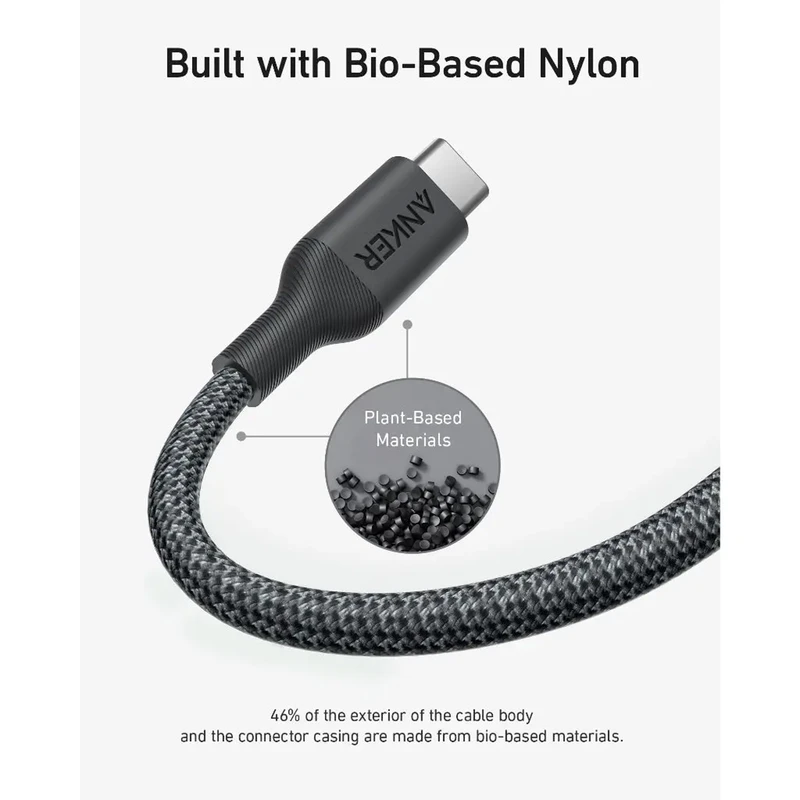 کابل USB-C 240W انکر مدل A80F5H11 طول 0.9 متر